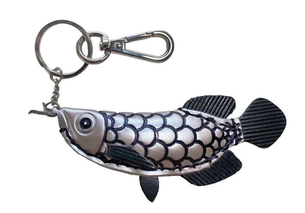 8530 Handmade Leather Arowana Fish Keychain,Keychain Leather, Keychain